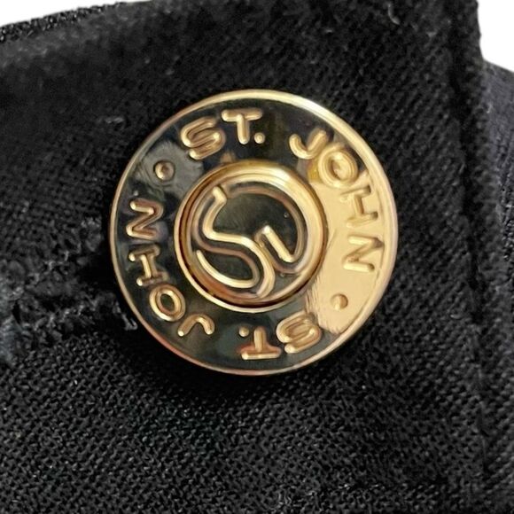 Vintage St. John Sport Pants Black Straight Leg Microfiber Trousers Size 4 - Picture 6 of 11